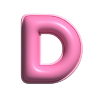 lettera d rosa alfabeto lucido png