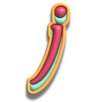 brief j glanzend 3d doopvont png