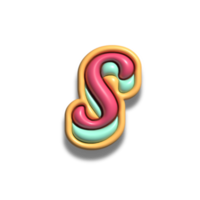 Letter s glossy 3d font png