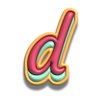 Letter d glossy 3d font png