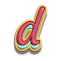 lettera d lucido 3d font png