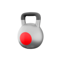 3d Renderização Esportes kettlebell ícone. 3d render uma especialmente fez objeto do uma dado massa, tendo uma especial forma e de outros Projeto características ícone. png