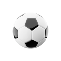 3d Renderização Preto e branco futebol bola ícone. 3d render sólido ou oco dentro bola do elástico material ícone. png