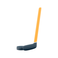 3d rendering hockey stick and puck icon. 3d render team play on ice on skates with a small ball or puck hit by a stick icon. png