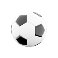 3d Renderização Preto e branco futebol bola ícone. 3d render sólido ou oco dentro bola do elástico material ícone. png