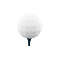 3d tolkning vit golf boll ikon. 3d framställa boll spel med klubbar, kör de boll längs de banor och hål ikon. golf boll. png