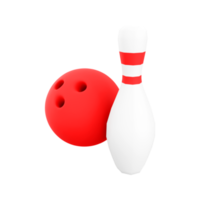 3d tolkning bowling boll och käglor ikon. 3d framställa skål sport den där utvecklats från de spel av käglor ikon. png