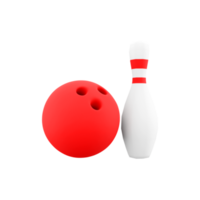 3d rendering bowling ball and skittles icon. 3d render bowl sport that evolved from the game of skittles icon. png