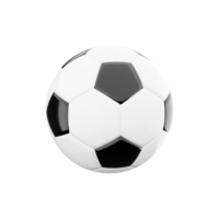 3d representación negro y blanco fútbol pelota icono. 3d hacer sólido o hueco dentro pelota de elástico material icono. png