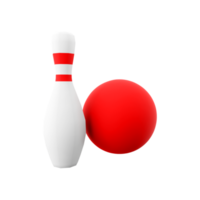 3d interpretazione bowling palla e birilli icona. 3d rendere ciotola sport quello evoluto a partire dal il gioco di birilli icona. png