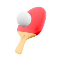 3d rendering table tennis racket and ball icon. 3d render Olympic sport, a ball sport that uses special rackets and a game table delimited by a net in half icon. png