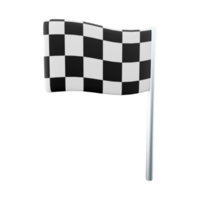 3d render racing flag icon. 3d render a special flag that is used in racing or motorcycle racing icon. png