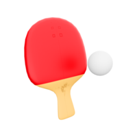 3d Renderização mesa tênis raquete e bola ícone. 3d render olímpico esporte, uma bola esporte este usa especial raquetes e uma jogos mesa delimitado de uma internet dentro metade ícone. png