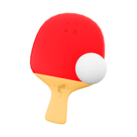 3d Rendern Tabelle Tennis Schläger und Ball Symbol. 3d machen olympisch Sport, ein Ball Sport Das Verwendet Besondere Schläger und ein Spiel Tabelle abgegrenzt durch ein Netz im Hälfte Symbol. png