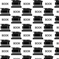 Horizontal stack of black books tied with a bow seamless pattern. Concept of learning. Book fair, reading club, world book day concept. Vector illustration