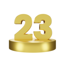 number 23 on the golden podium png