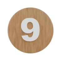 Number 9 on shape round png