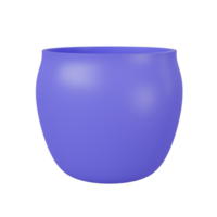 blue pot. 3d render png