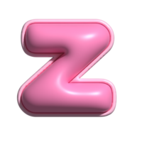 Letter Z pink alphabet glossy png