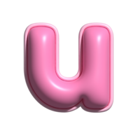 lettera u rosa alfabeto lucido png