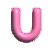 lettre u rose alphabet brillant png