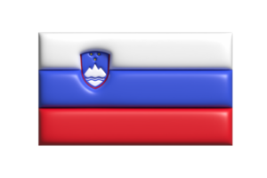 Slovenia flag. 3d render png