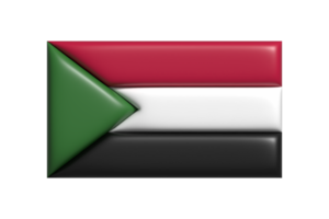 sudan flagga. 3d framställa png