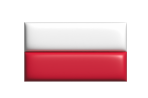 Polonia bandiera. 3d rendere png