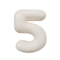 number 5 glossy color png