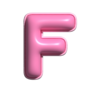 letra F rosado alfabeto lustroso png