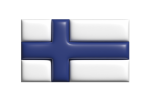 Finlande drapeau. 3d rendre png