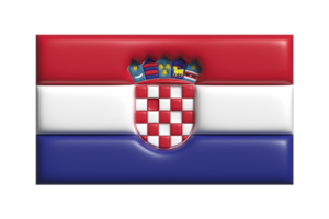 Croacia bandera. 3d hacer png