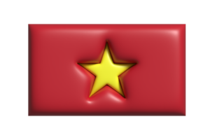 Vietnam vlag. 3d geven png