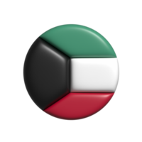 Kuwait bandera. 3d hacer png