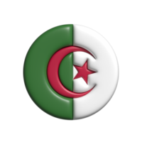 algeriet cirkulär flagga form. 3d framställa png