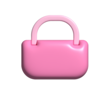 sac icône rose. 3d rendre png