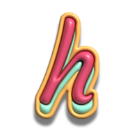 Letter h glossy 3d font png