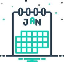 mix icon for january vector