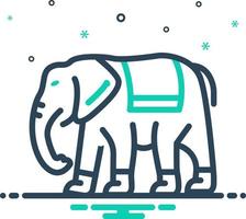 icono de mezcla para elefante vector