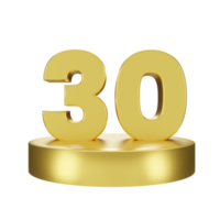 nombre 30 sur le d'or podium png