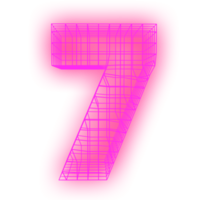 Number grid neon png