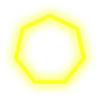 heptágono néon amarelo png