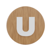 Letter U on shape round png