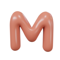 Letter M glossy color png