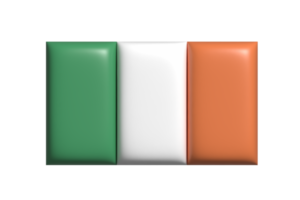 Irlanda bandera. 3d hacer png