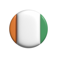 Ivory coast circular flag shape. 3d render png