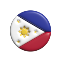 philippines drapeau. 3d rendre png