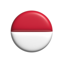 Indonésie circulaire drapeau forme. 3d rendre png