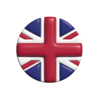 United kingdom circular flag shape. 3d render png