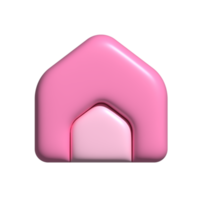 huis icoon roze. 3d geven png